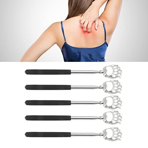 Serlium Back Scratchers 5Pcs Back Tickler Telescopic Back Scratchers Stainless Steel for Head Body Arm
