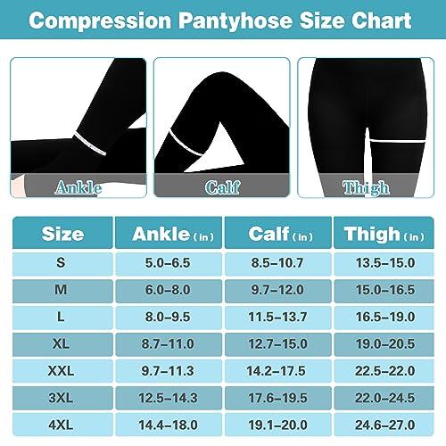 Ktinnead 20-30 mmHg Compression Pantyhose for Women, Open Toe Medical Compression Stockings, Waist High Opaque Compression Tights for Edema, Varicose Veins, Swelling, Pregnant, Teacher, Doctor