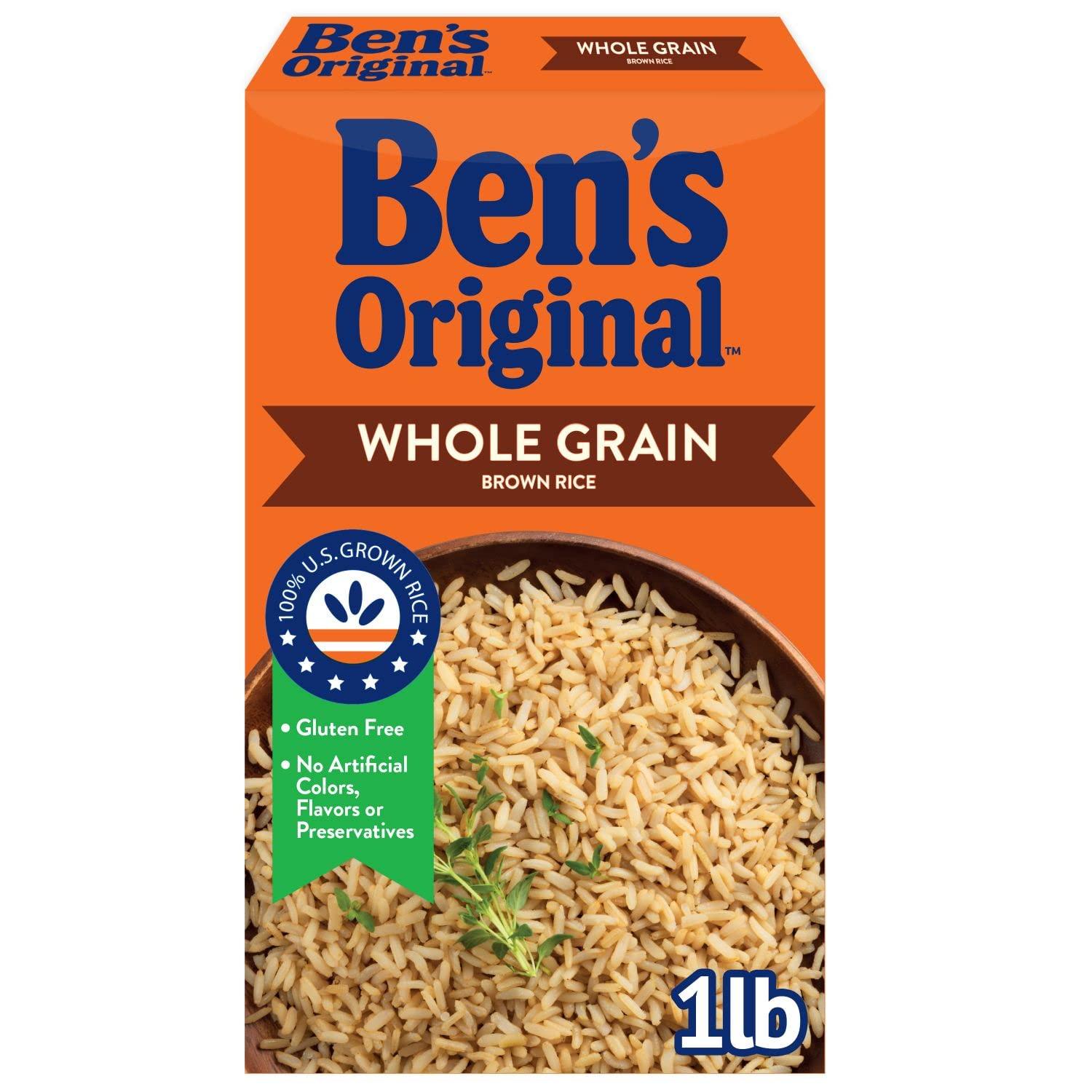 BEN\'S ORIGINAL BEN\'S ORIGINAL Whole Grain Brown Rice, Boxed Rice, 1 LB Box (Pack of 12)