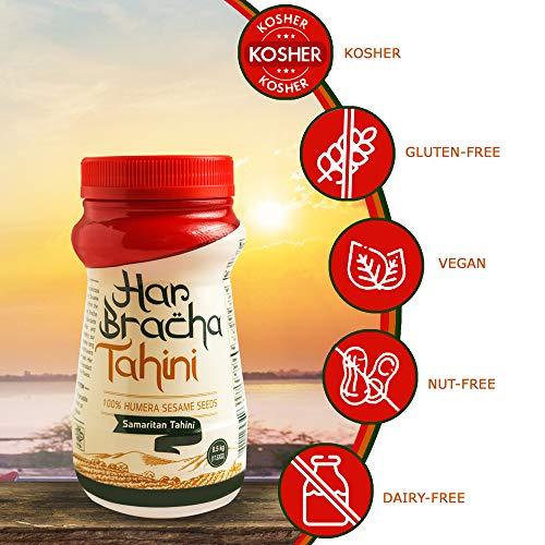 Har Bracha Har Bracha Tahini Paste (17.6 oz). 100% Natural, Vegan Friendly & Kosher Pure Ground Tahina Sauce. Raw Roasted Sesame Seeds for Oriental Dips, Salad Dressings & Hummus