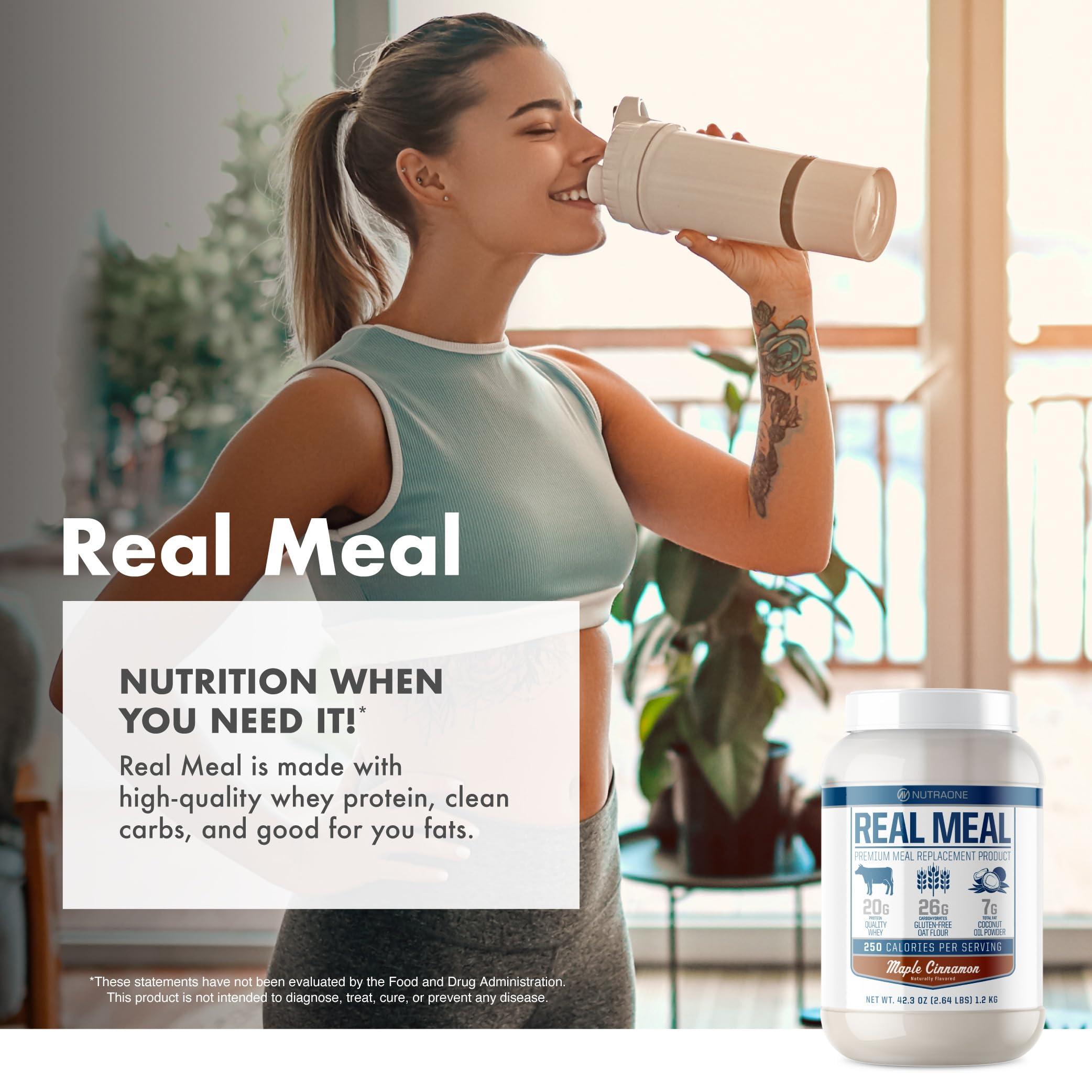 NutraOne Nutrition Real Meal by NutraOne - Perfect Meal Replacement Powder for Everyday Goals | Including Whey Protein, Coconut Oil, and Gluten-Free Oats* (Blueberry 2.6 lbs.)