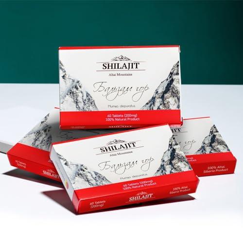Siberian Green Altai Shilajit 120 Tablets Mountain Balsam Label - Original Altai Siberian 100% Pure Fulvic Acid and Trace Minerals