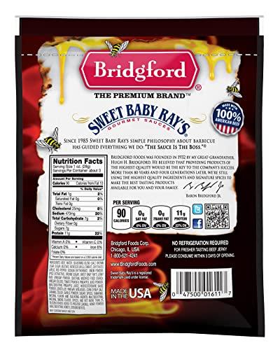 Bridgford Bridgford Sweet Baby Rays Beef Jerky Honey BBQ 3.25 oz Pack of 6 - High Protein Jerky for Midday Energy Boost or Post Workout Snack - Naturally Smoked Ready-to-Eat Meat Snacks for On the Go Snacking