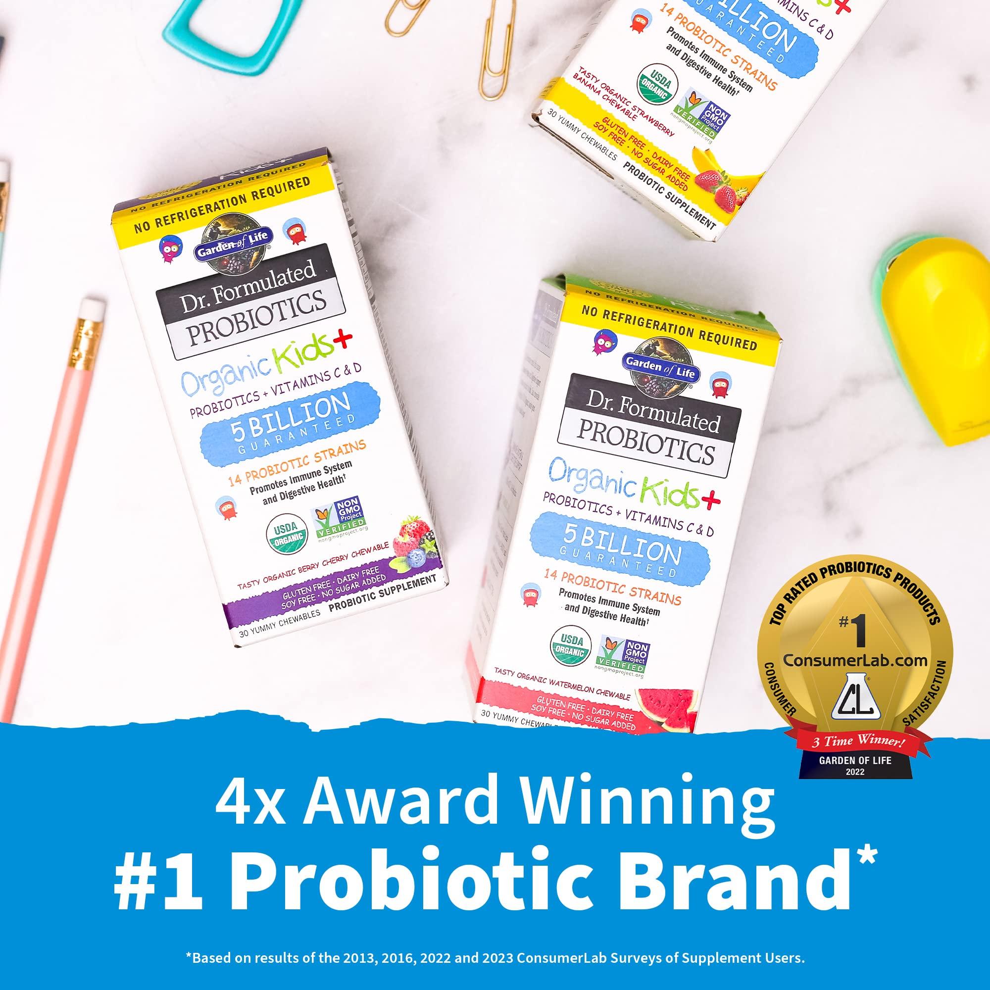 Garden of Life Garden of Life Kids Probiotics Gummies, Chewables - 3 Billion CFU, 5 Billion CFU, Sugar Free, Organic, Immune & Digestive Health