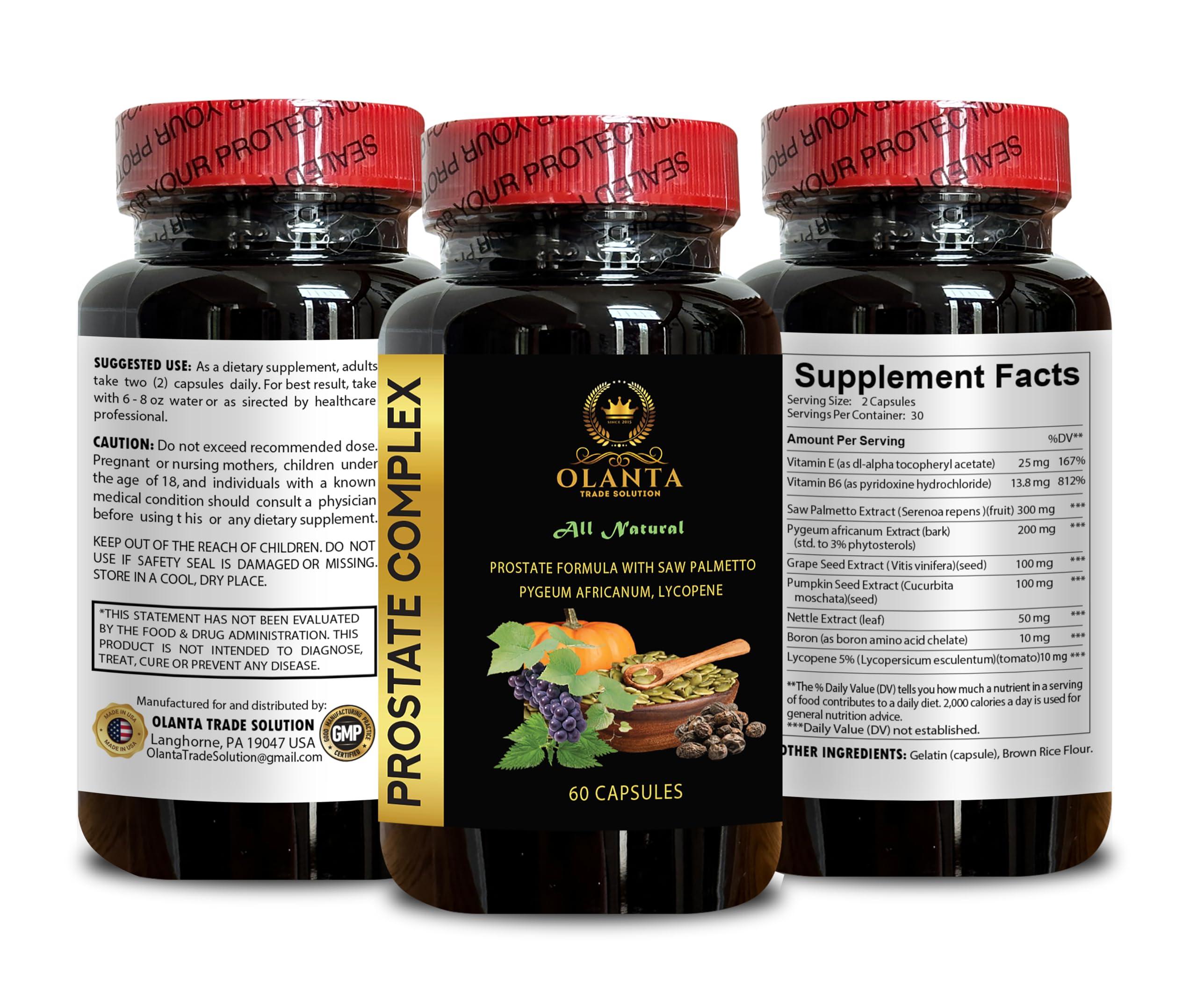 OLANTA TRADE SOLUTION prostate supplements for men - PROSTATE COMPLEX - Prostate wellness, Prostate health vitamins, prostate and urinary health supplement, prostate defense supplements for men - 2 Bottles