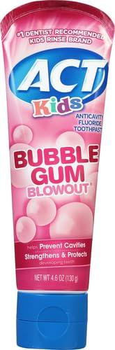 ACT ACT Kids Anticavity Fluoride Toothpaste 4.6 oz. Bubble Gum Blowout (Pack of 2)