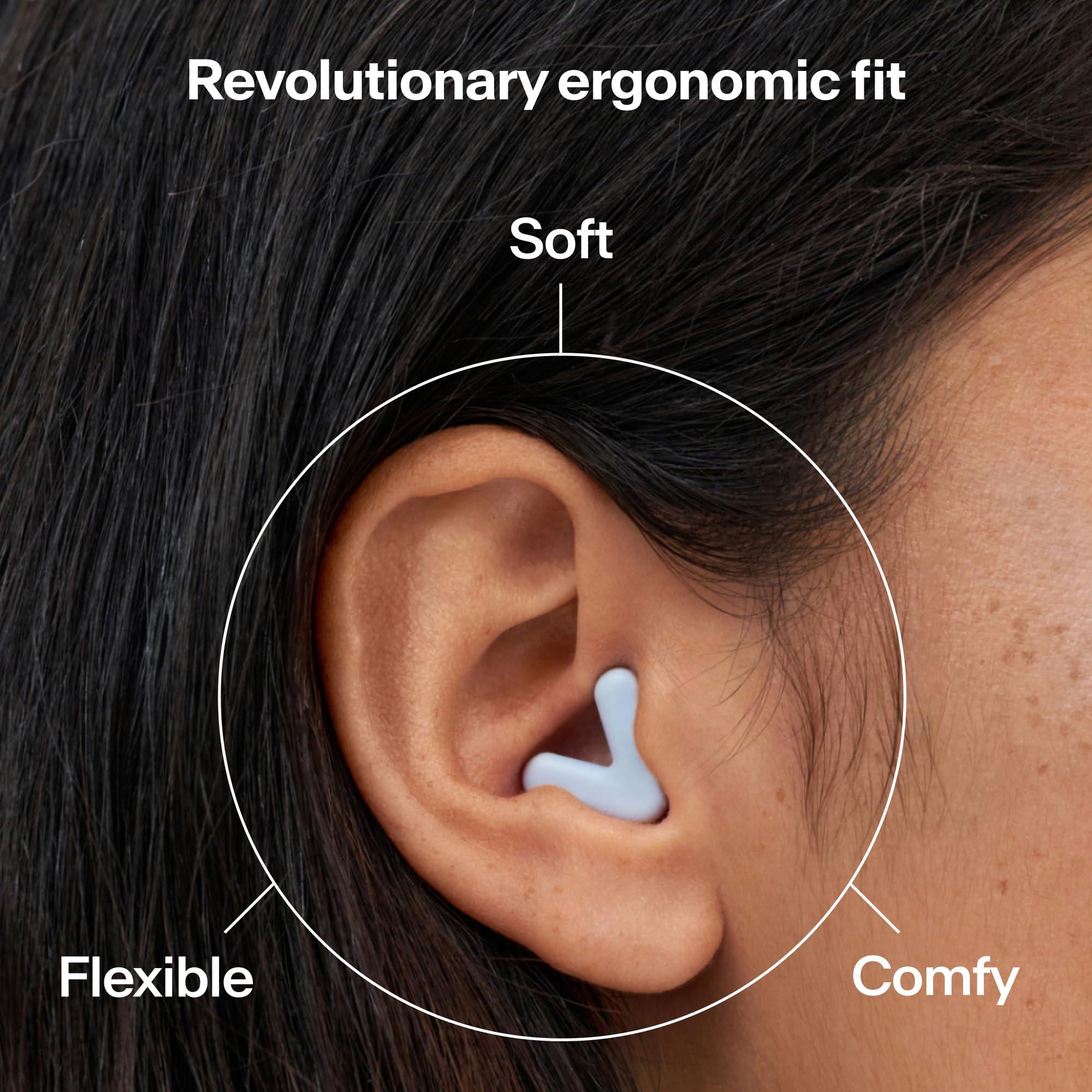 Alpine Alpine Silence Ear Plugs for Sleep, Focus & Travel - V-Shape Snug Fit & Soft Oval Tips 4 Sizes XS/S/M/L - Comfortable, Reusable Hearing Protection - 22dB Blue