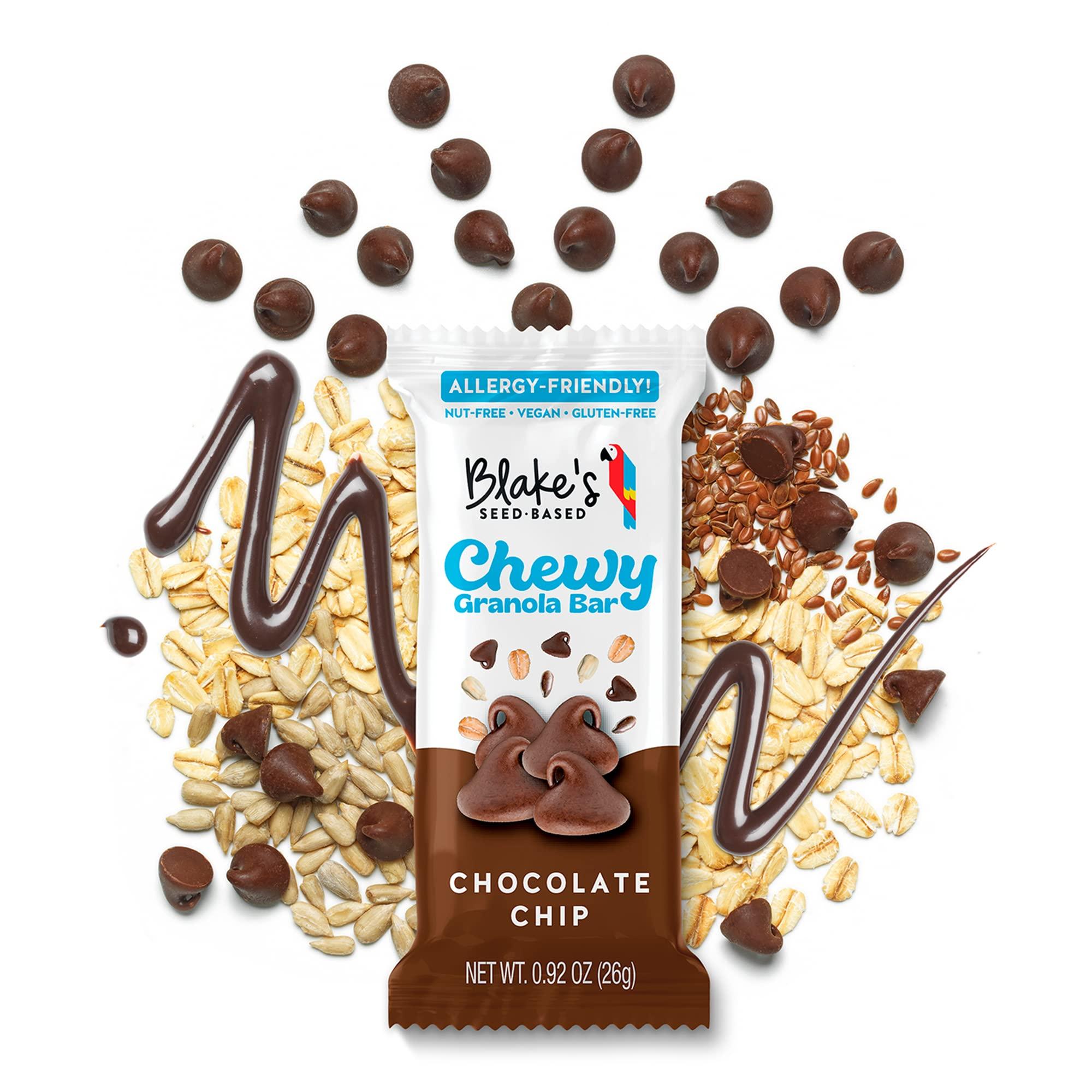 Blake's Seed Based Blake’s Seed Based Chewy Granola Bars — Chocolate Chip (5 Count), Vegan, Gluten Free, Nut Free & Dairy Free, Healthy Snacks for Kids or Adults, School Safe, Low Calorie Soy Free Snack