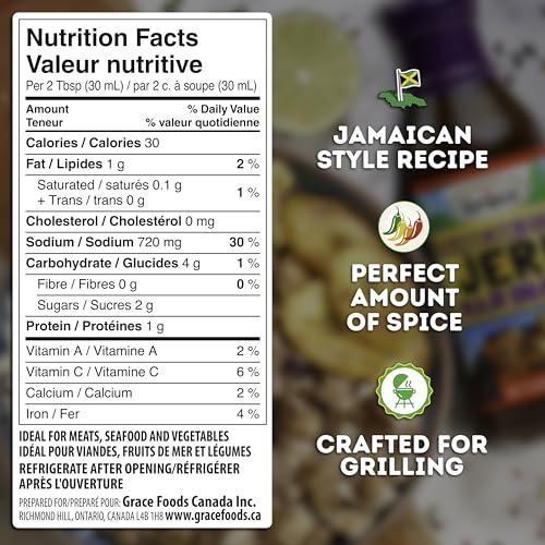 Grace Grace Jamaican Jerk Marinade Sauce 11.8oz - 2 Pack Jamaican Jerk Seasoning Marinade for Jerk Chicken Marinade Oxtail Seasoning Fish & Vegetables - Jerk Seasoning Jamaican Style - Caribbean Jerk Sauce