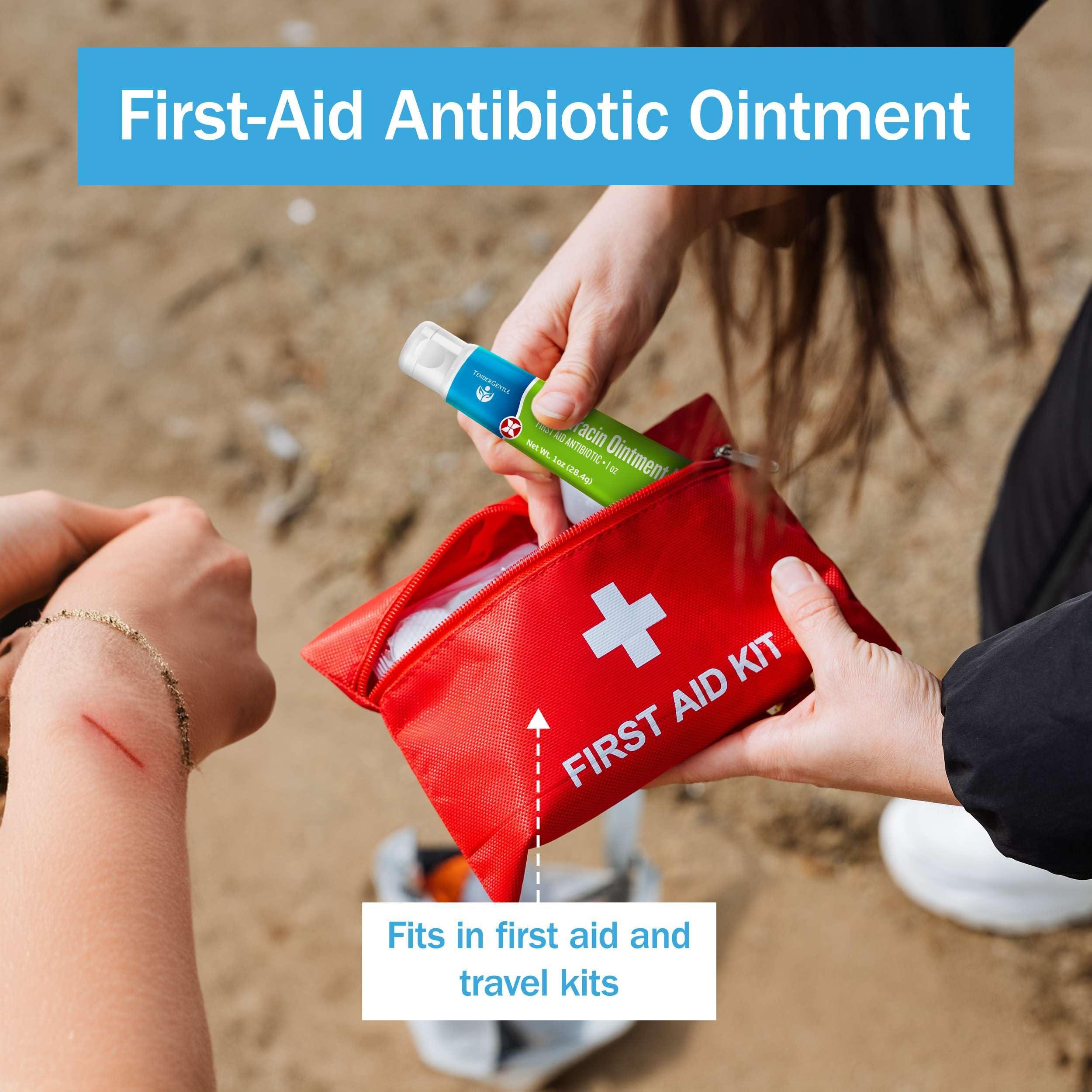 TenderGentle Bacitracin Antibiotic Ointment USP - 1 oz Topical Antibiotic First Aid Ointment - Helps Prevent Infection in Minor Cuts, Scrapes, and Burns