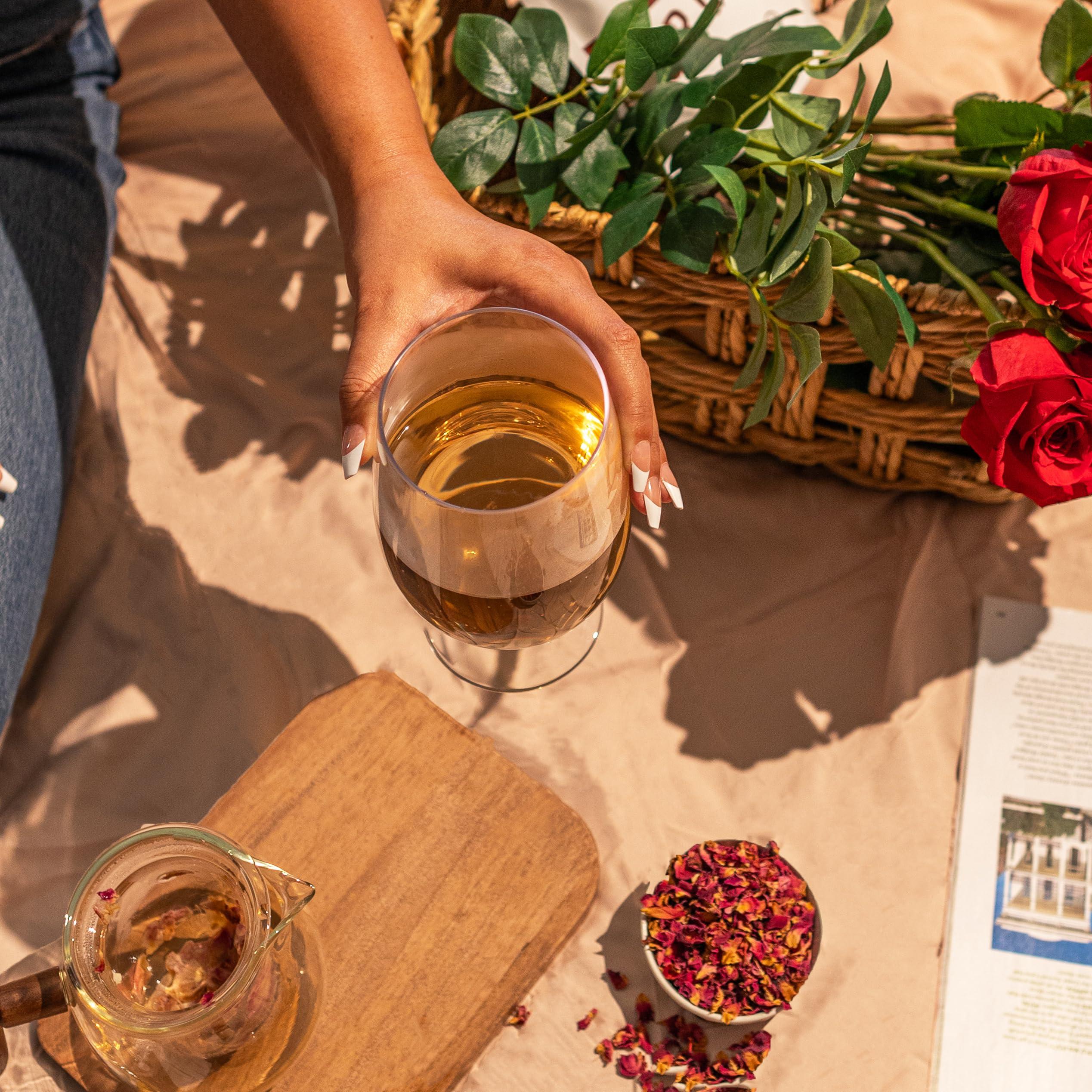 20 Leaves Dried Rose Petals - 100% Certified Organic - Herbs - Red Rose Petals for Loose Leaf Tea, Cocktails and Cakes - 4oz Resealable Bag - 1 Pack