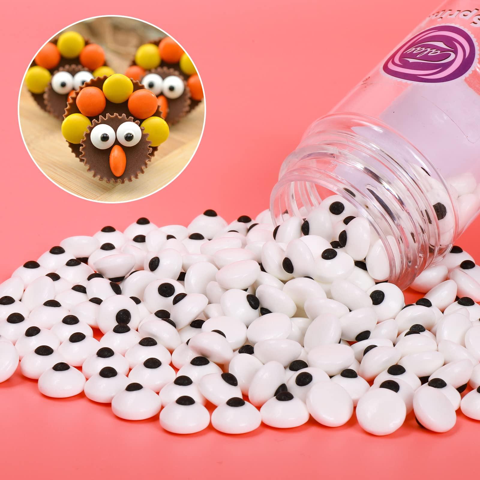 EPHVODI Candy Eyes for Decorating 7mm 1cm Edible Eyes for Cupcakes Cake Eyeballs Edible Googly Eyes Dessert Sprinkles Halloween Christmas Cupcakes Decoration