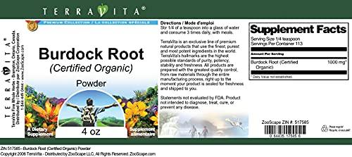 Terravita Burdock Root (Certified Organic) Powder (4 oz, ZIN: 517585) - 3 Pack