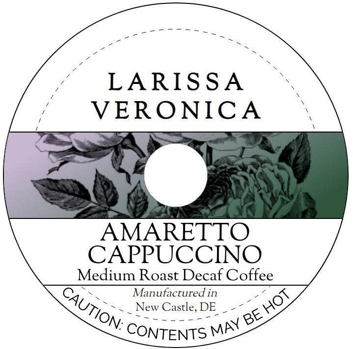 Larissa Veronica Amaretto Cappuccino Medium Roast Decaf Coffee (Single Serve K-Cup Pods) (Gourmet, Naturally Flavored, Whole Coffee Beans) (12 pods, ZIN: 571113) - 3 Pack