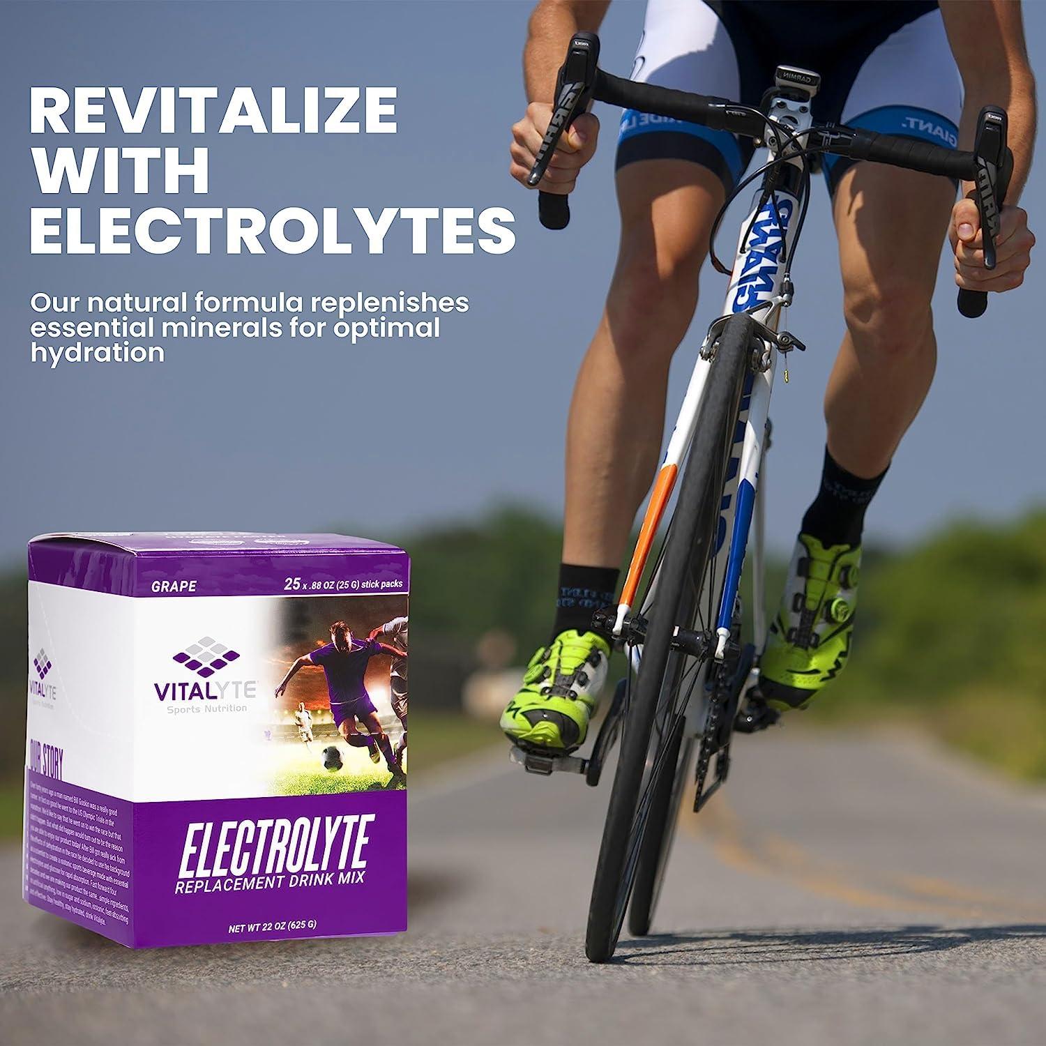 Vitalyte Vitalyte Electrolyte Powder Drink Mix, Isotonic Electrolyte Hydration Mix, Bulk Case Stick Pack (12 Pack, Grape)