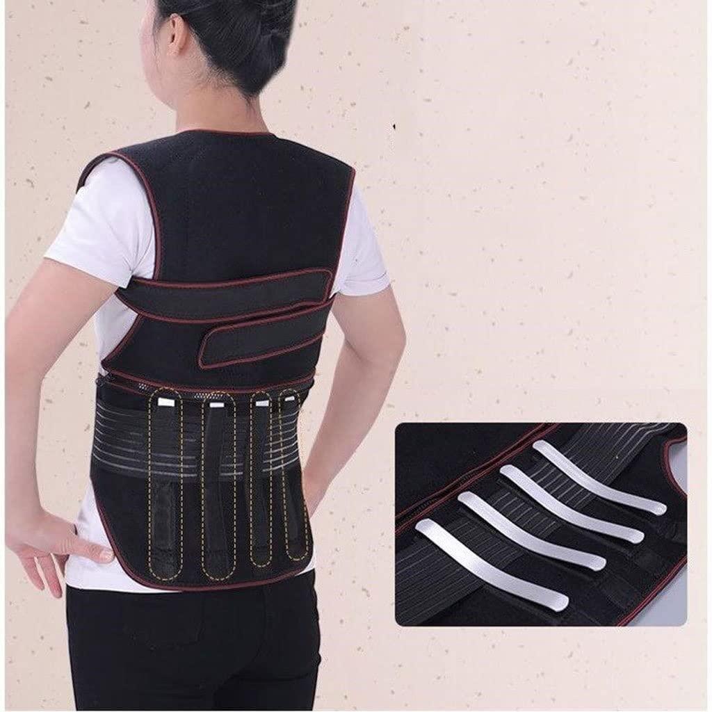SJHY Posture Corrector Self-Heating Vest Back Brace for Upper and Lower Back Support,Adjustable Back Straightener Back Braces for Neck Shoulder Back Posture (Size : X-Large)