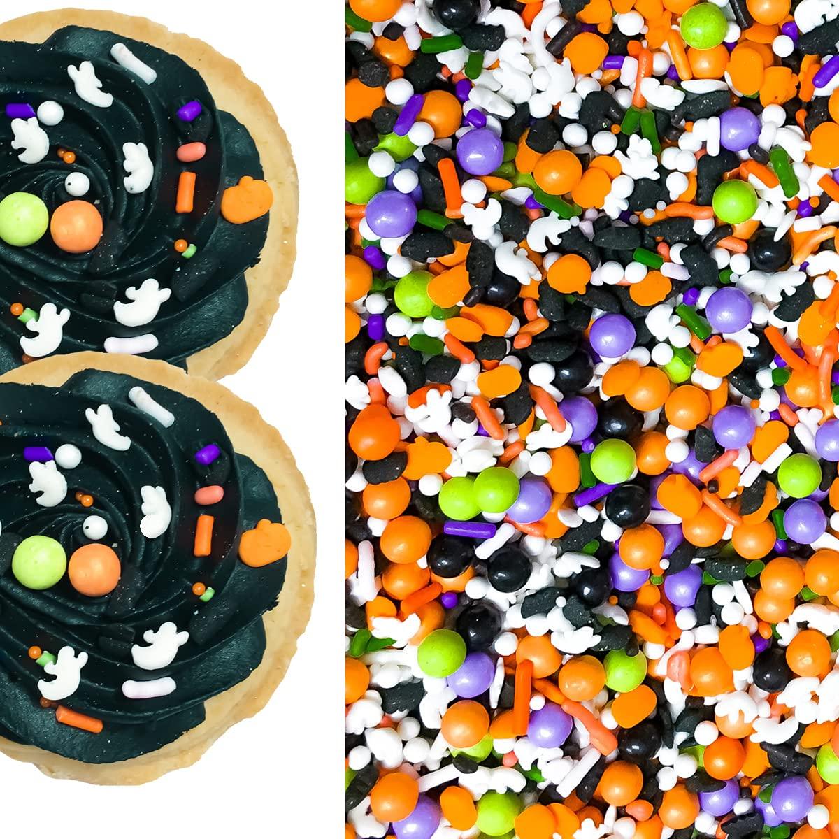 Sprinkle Deco Ghost Bling Edible Ready to Use Confetti Halloween Sprinkles Toppings For Cake Cookie Cupcake Icecream Donuts 4oz