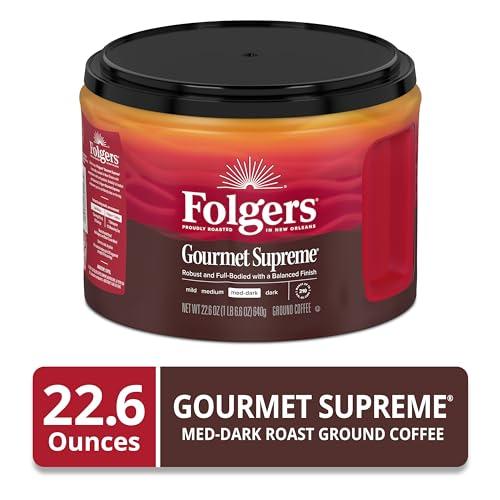 Folgers Folgers Gourmet Supreme Medium-Dark Roast Ground Coffee, 22.6 Ounce Canister