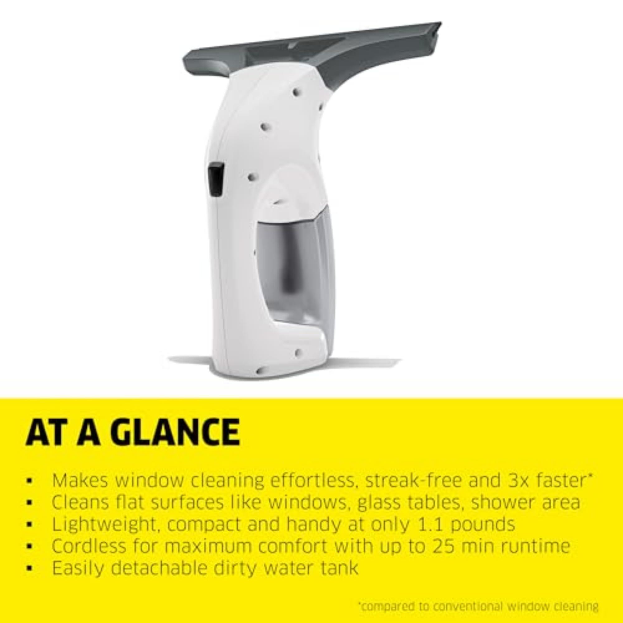 Karcher Krcher WV 1 Electric Window Vacuum Squeegee 10\" - Perfect for Showers, Mirrors, Glass, and Countertops - Electric Squeegee