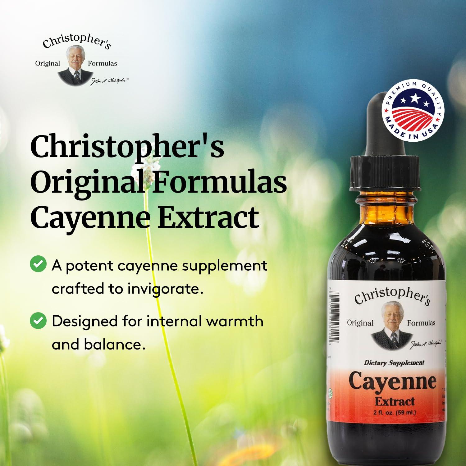 Dr. Christopher's Formulas Christopher\'s Original Formulas Cayenne Extract - 2 fl oz Liquid | Premium Herbal Supplement for Wellness