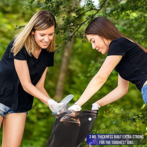 C-Town Plastics Contractor Construction Garbage Bags - Large Black Trash for Construction, Moving, Cleaning Heavy Duty 3 Mil Thick Plastic Bag 42 Gallon, 32x50'', 40 Count (Pack of 1) (ContractBags4240ct)