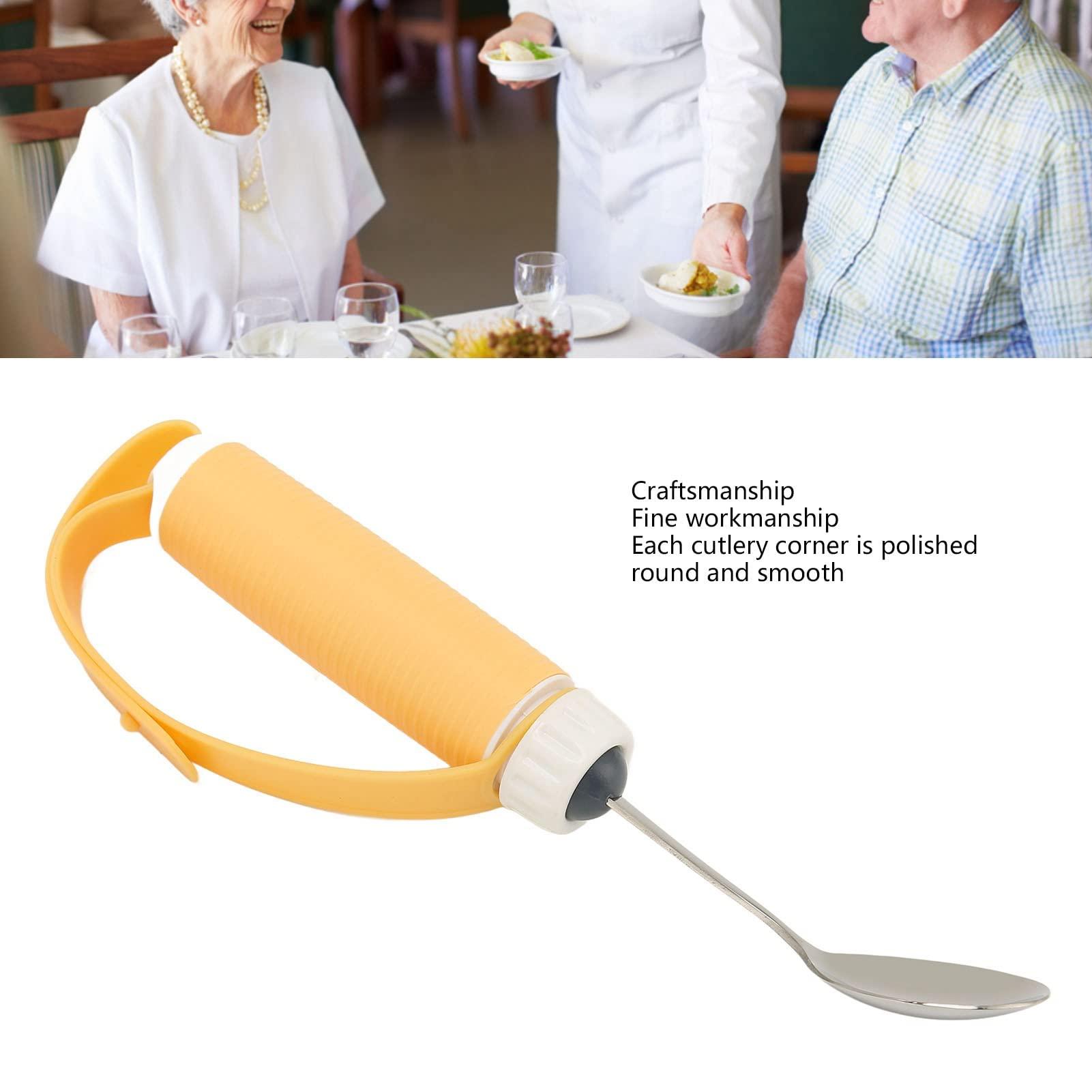TITA-DONG Stainless Steel Adaptive Utensils, Weighted Easy Grip Adaptive Spoon with Non Slip Handle, Practical Eating Aids Spoon for Arthritis Disabled Patient Parkinsons Tremors