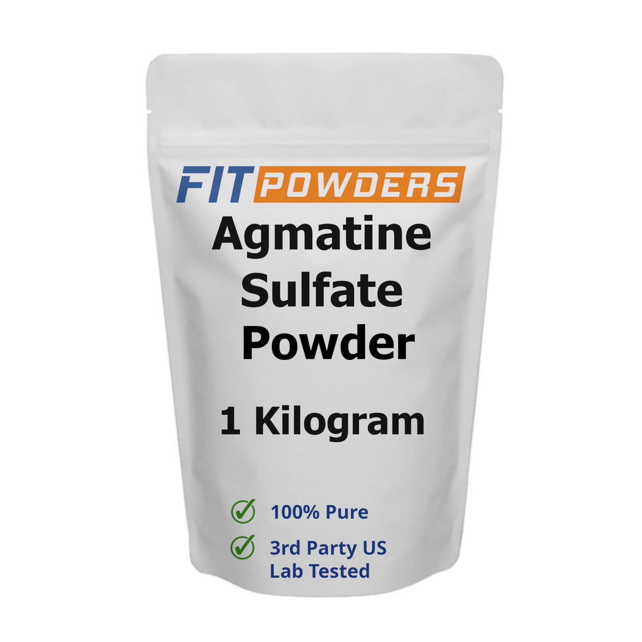 FitPowders FitPowders Agmatine Sulfate Powder 1 Kilogram (Multiple Sizes) Strength and Pump (Nitric Oxide) 100% Pure Agmatine Powder, Vegan, Gluten-Free