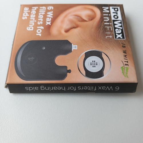 JB WHITE JB White - 6X Wax Guard for Oticon ProWax MiniFit Filter, Hearing Aid Supplies (1 Pack / 6 Pcs) Replacements Wax Filters for all MiniRITE Hearing Aid using miniFit Domes, Wax Guards Accessory