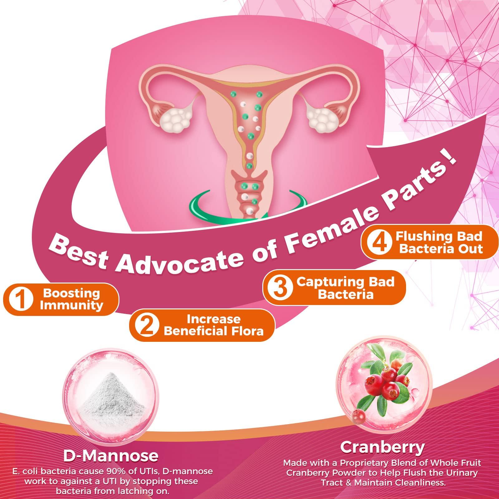 ZEBORA ZEBORA Probiotics-for-Women 100-Billion-CFUs with Prebiotics, D-Mannose & Cranberry for Digestive, Immune, Feminine UT Health Support, Ultimate Probiotic Women's Care, Soy & Gluten Free, 45 Packets