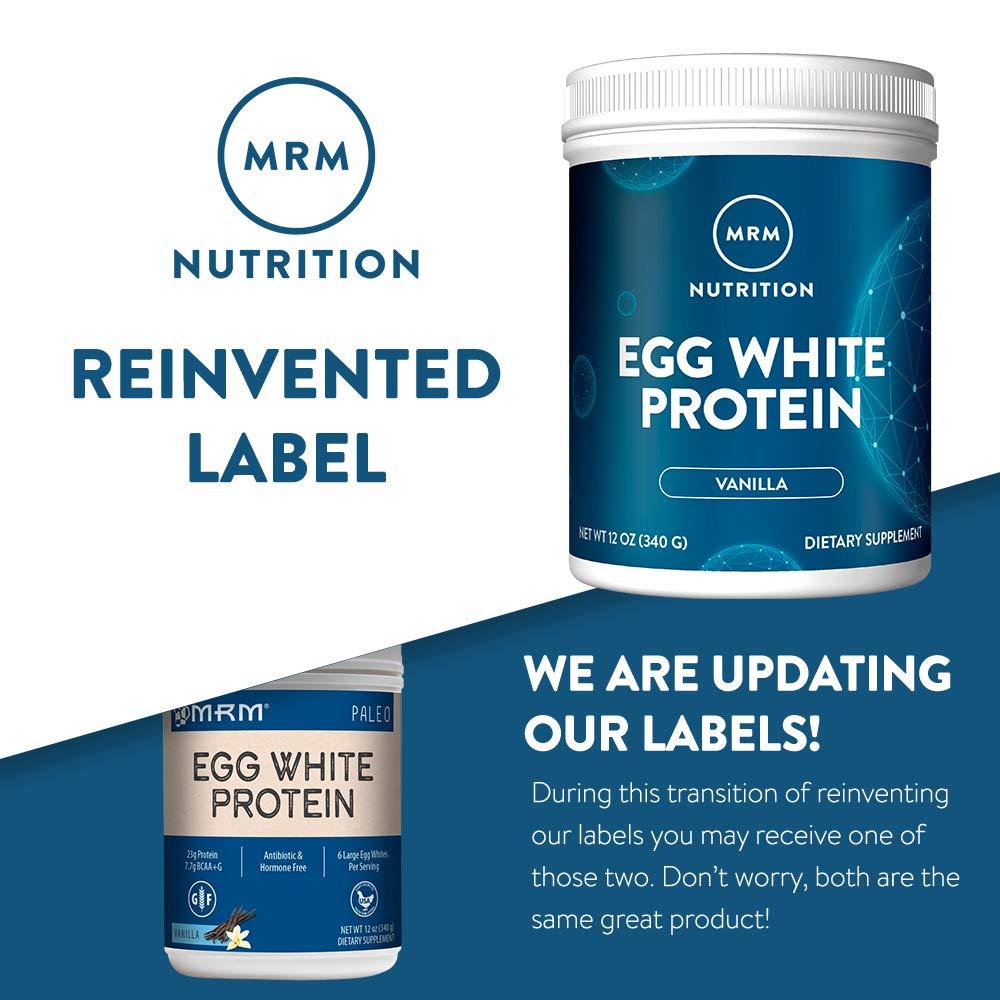MRM MRM Nutrition Egg White Protein | Vanilla Flavored | 23g Fat-Free Protein | with Digestive enzymes | Highest Biological Value | Clinically Tested | 20 Servings