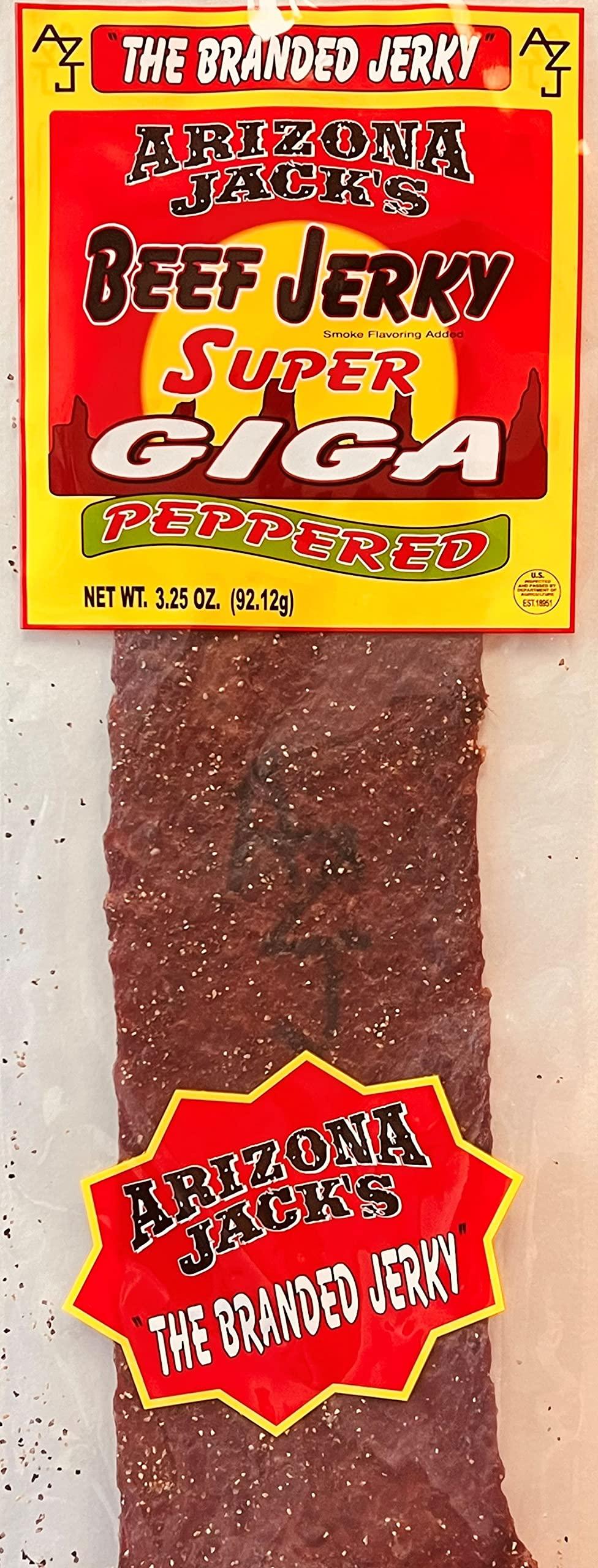 Prime Snax Corp Arizona Jack's Super Giga Individually Wrapped Jerky 4 Flavor Multipack (Original, Teriyaki, Pepper, & Hot)