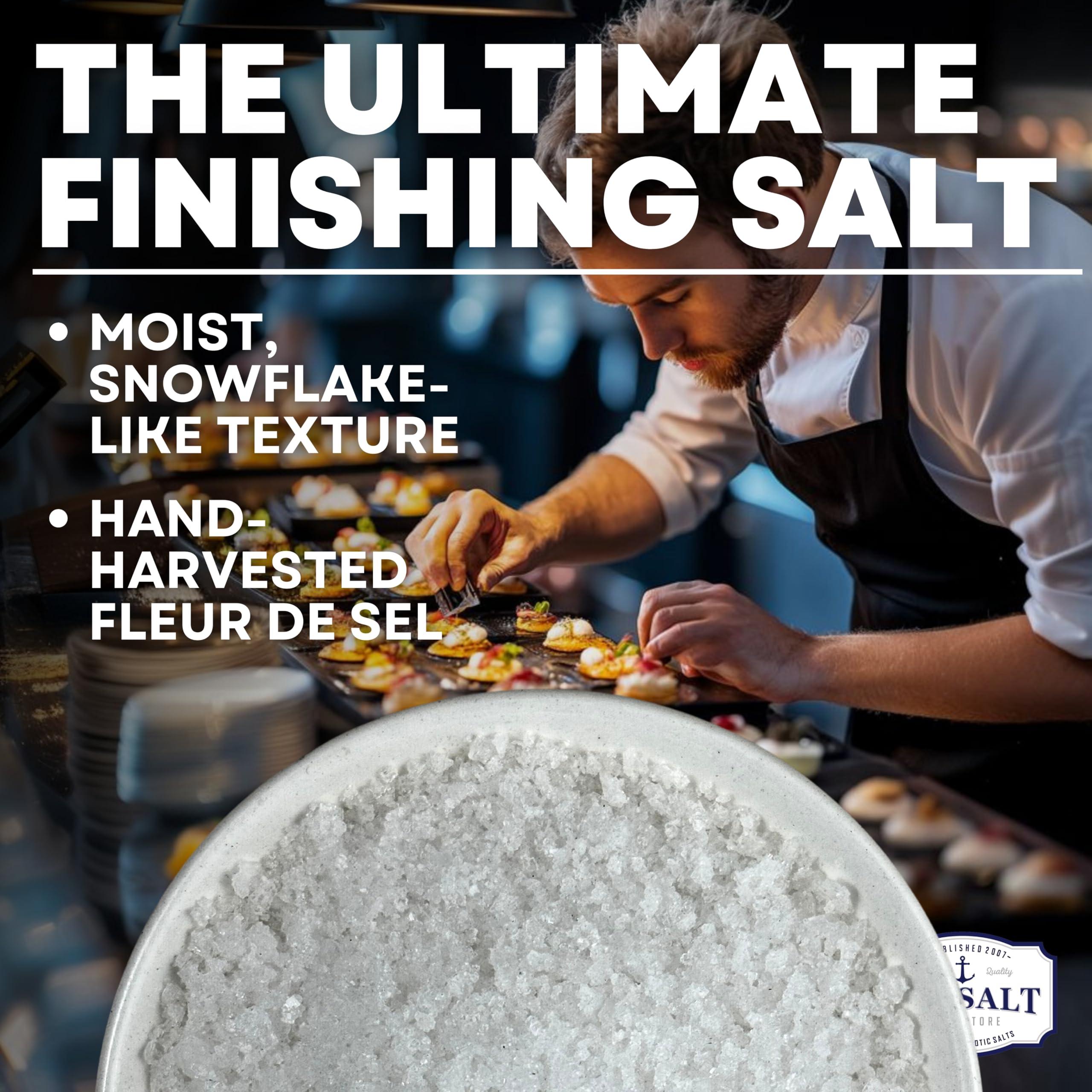 Sea Salt Superstore Flaky Sea Salt, Hand Harvested Sea Salt Flakes, Baja Fleur de Sel Flake Salt, Gourmet Finishing Flaky Salt for Baking and Cooking, 7 oz Bag, Sea Salt Superstore