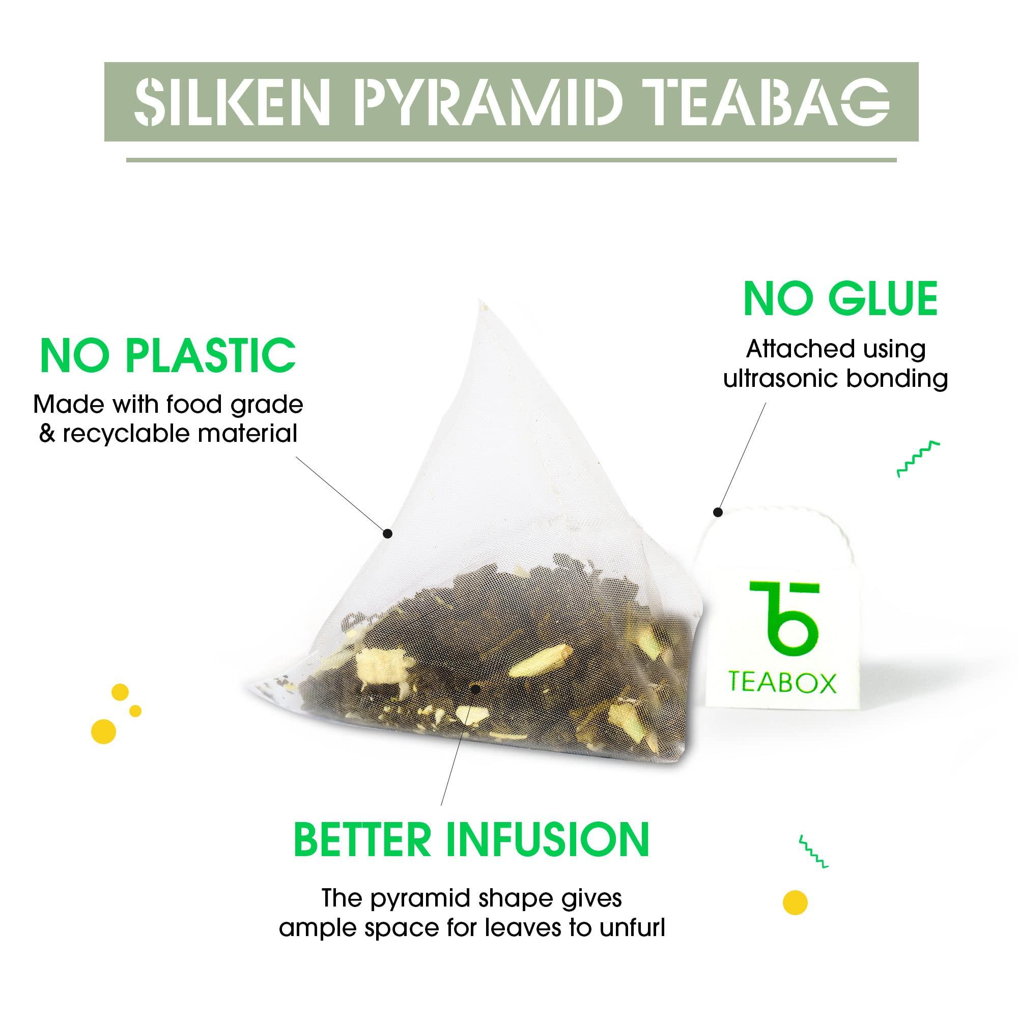 Teabox Teabox Premium ORGANIC Green Tea With Jasmine Flowers And Natural Flavours | 100% Whole Leaf Green Tea From The Himalayas | USDA ORGANIC (50 Count (Pack of 1))