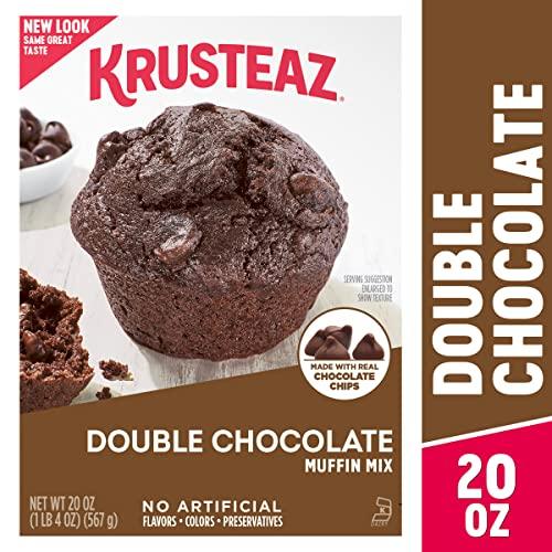 Krusteaz Krusteaz Muffin Mix, Double Chocolate Muffin Mix, Made with Real Chocolate Chips & No Artificial Flavors, Colors or Preservatives, 20 OZ Box (Pack of 6)