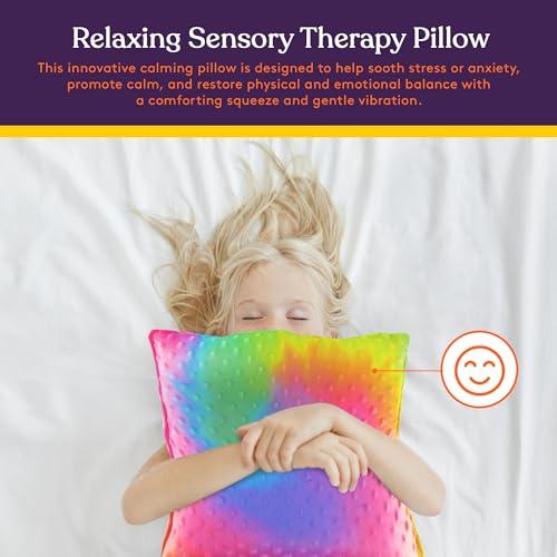 Special Supplies Special Supplies Vibrating Pillow Sensory Pressure Activated for Kids and Adults, 12 x 12 Plush Minky Soft Cover, Colorful