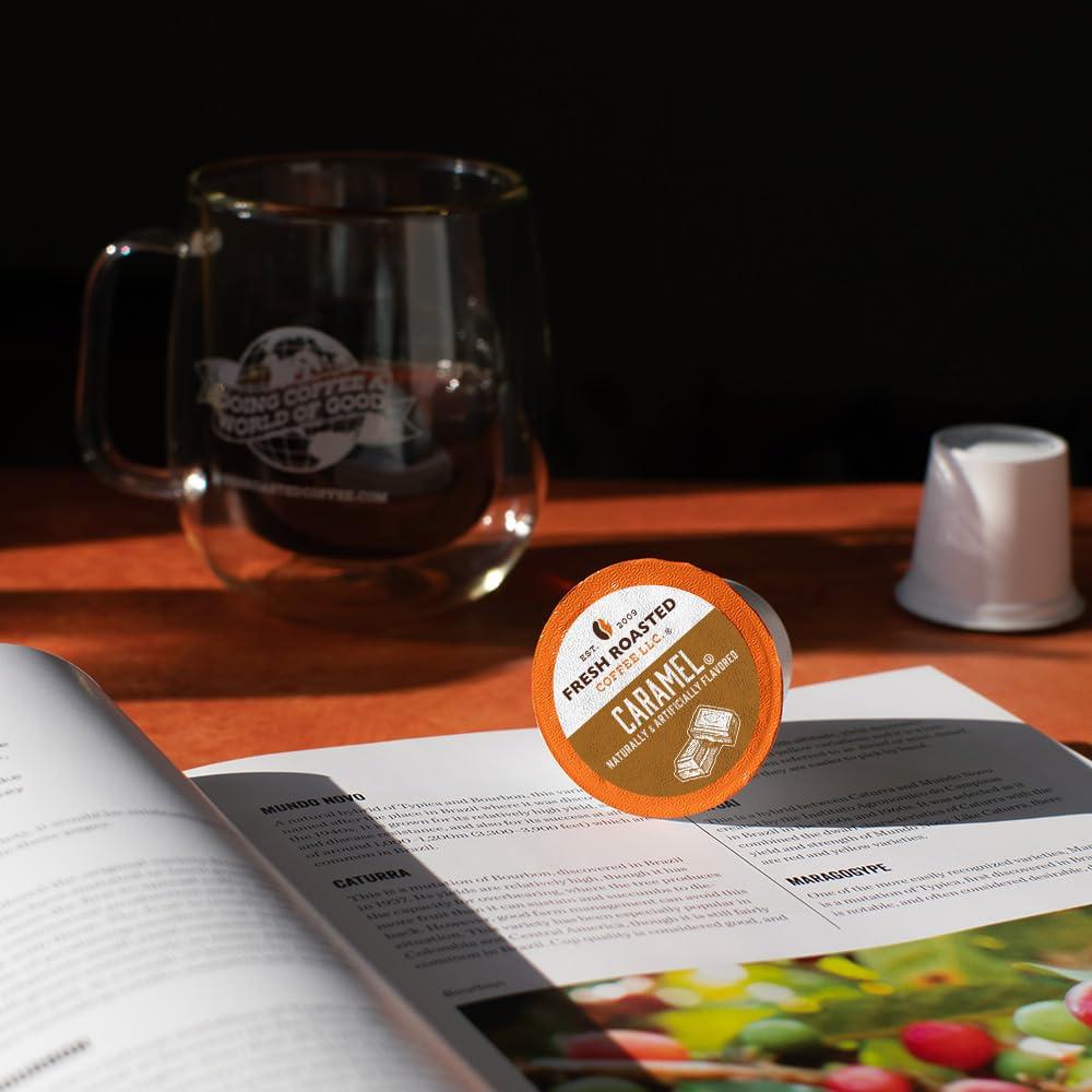 Fresh Roasted Coffee Fresh Roasted Coffee, Caramel, Flavored Coffee Pods, 24 Count