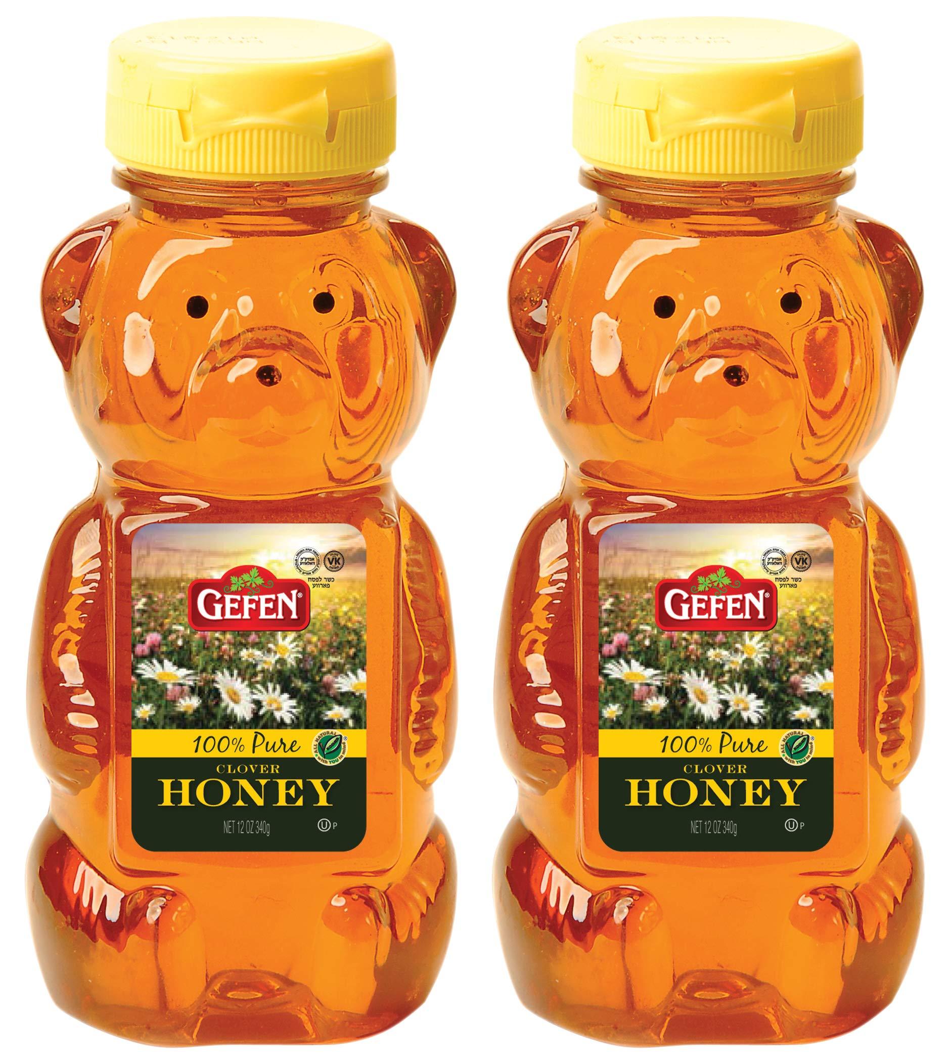 Gefen Gefen US Grade A Honey Bears, 12oz (2 Pack) 100% Clover Honey, No Fillers, Gluten Free