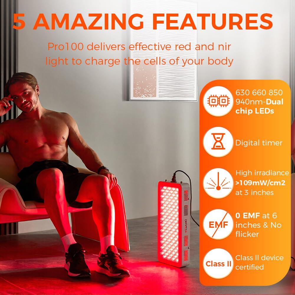 Bestqool Bestqool Red Light Therapy for face Body, 4 Wavelengths Near Infrared Light Therapy, 100 Elite Grade Dual Chip LEDs, High Power Red Light Panel for Pain, Muscle, Energy. 170W. Modular Design.