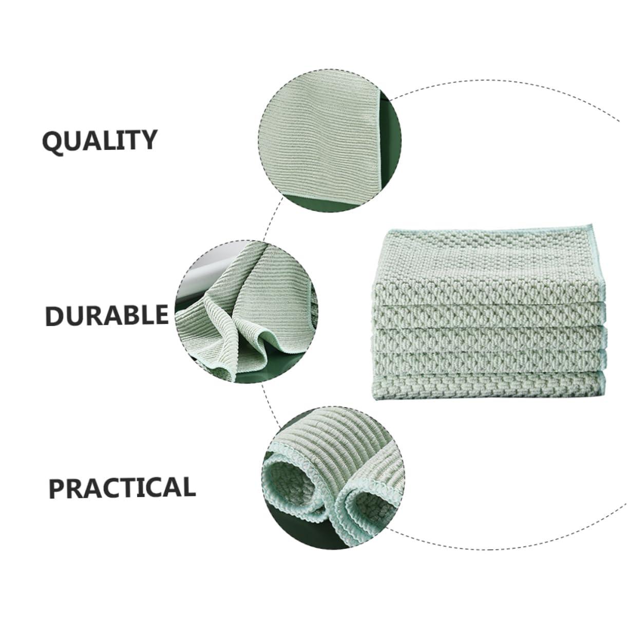 Beavorty Beavorty 5pcs Kitchen Rag Dish Washing Cloths Dish Washing Towel Home Duster Cloths Towels for Cleaning Towels for Body Cleaning Cloths Rags Dish Wipes Nylon Green