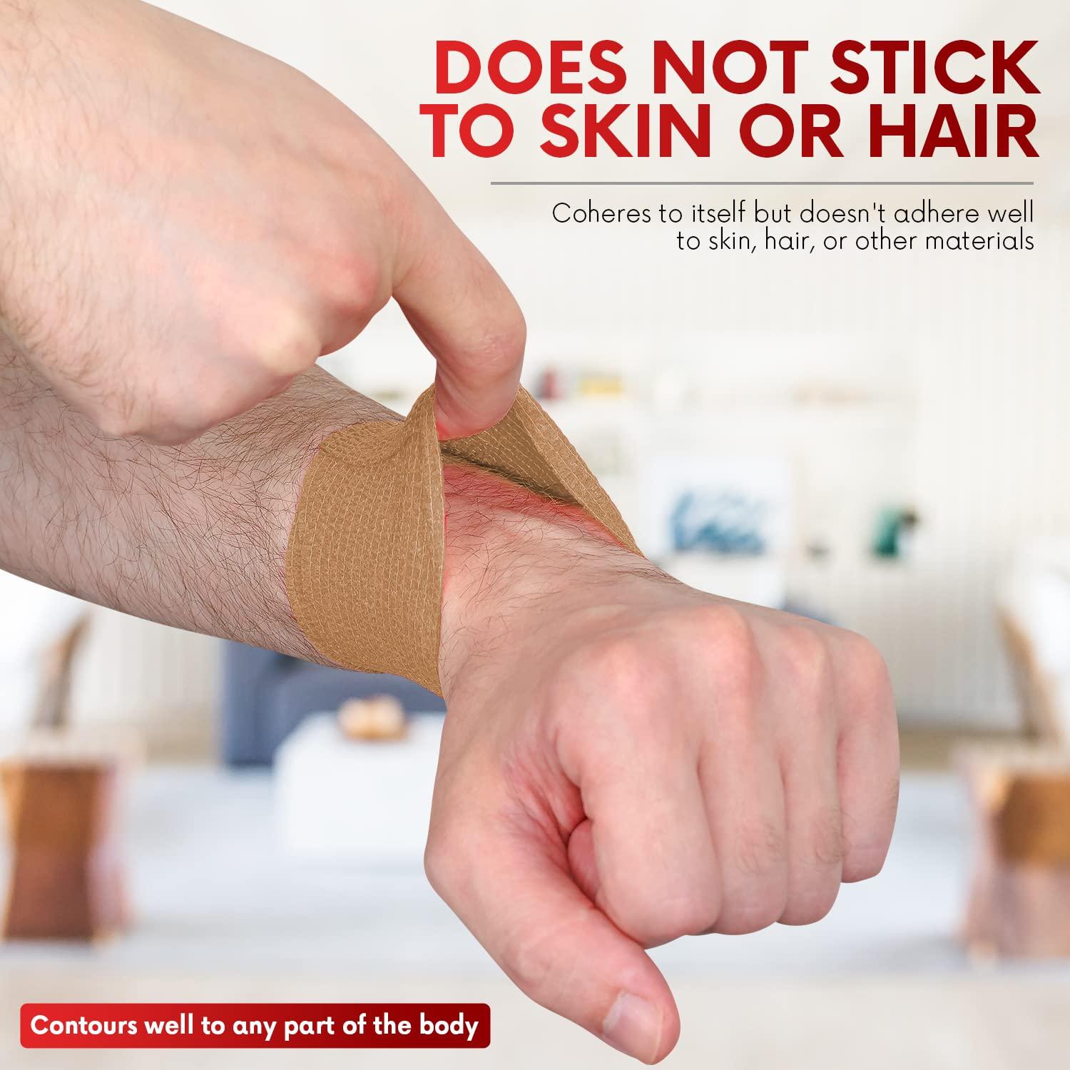 Healqu HEALQU Self Adhesive Bandage Wrap – Cohesive Tape for Athletic & Sports - 6” x 5 Yards Self Adherent Medical Tape, Flexible, Waterproof Elastic Bandages for Wrist & Ankle Vet Wrap for Dogs (12 Rolls)