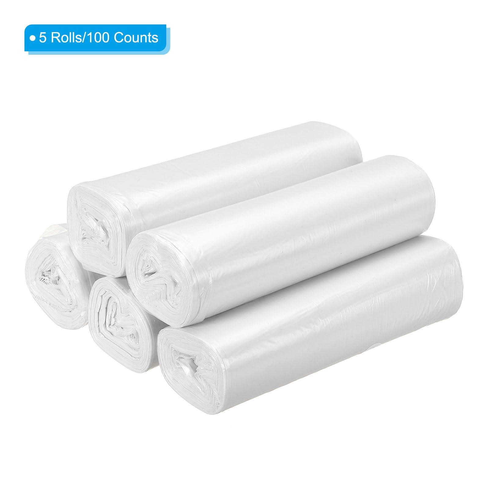 PATIKIL PATIKIL 4 Gallon Trash Bags, 5 Rolls / 100 Counts Thicken Rubbish Bags Portable Small Garbage Bags for Office Bedroom Kitchen, White