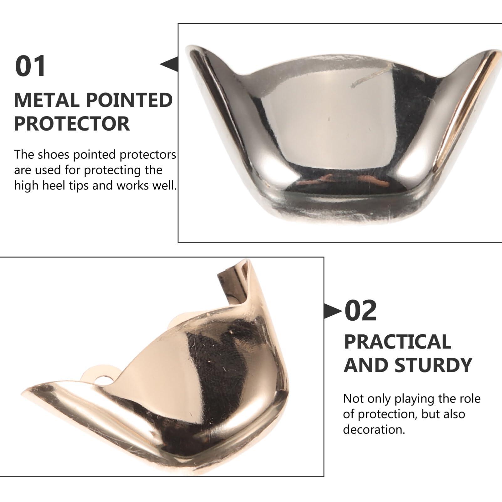 Abaodam 3 Pairs boots decor shoes shoe tip protections shoe tip covers boot protector boot toe guards shoe toe protector High heel metal sleeve Accessories shoe cover invisible