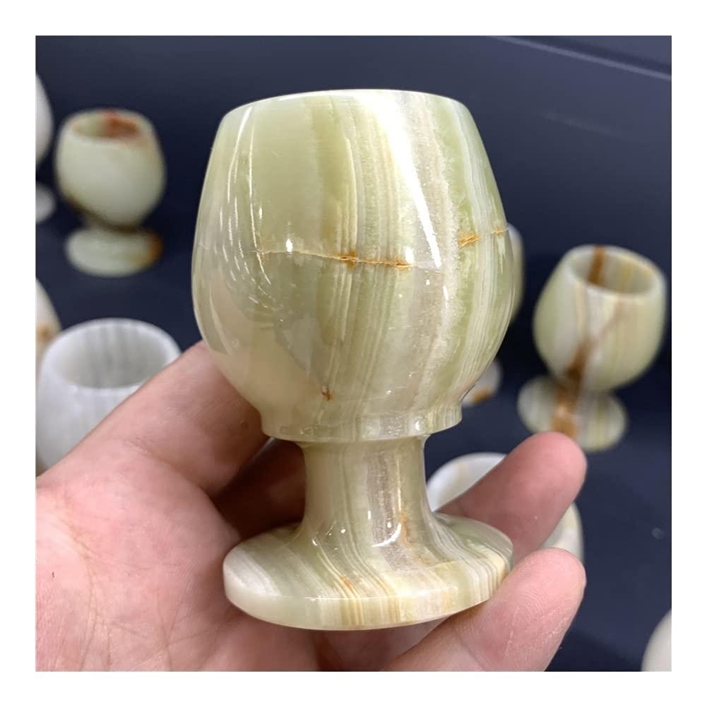 MEYYI MEYYI Chakra Balance Gemstone Decoration 3 Inches Afghanistan Jade Goblet Healing Crystal Quartz Cup Reiki Energy Ore for Home Decor Healing Mineral Stone (Color : Partial White)