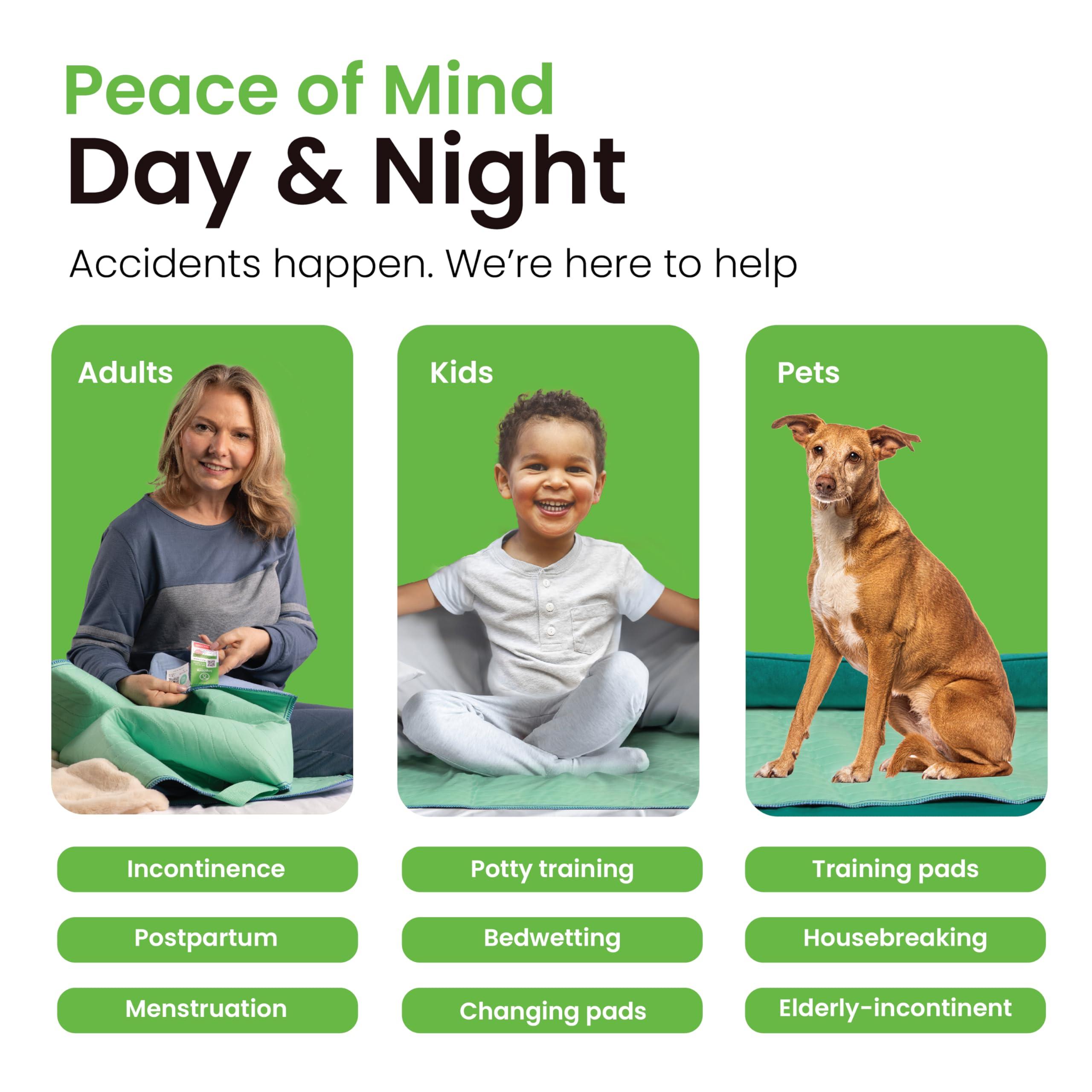 IMPROVIA IMPROVIA Washable Underpads, 18\" x 24\" (Pack of 3) - Heavy Absorbency Reusable Incontinence Pads for Kids, Adults, Elderly, and Pets - Waterproof Protective Pad for Bed, Couch, Sofa, Furniture, Floor