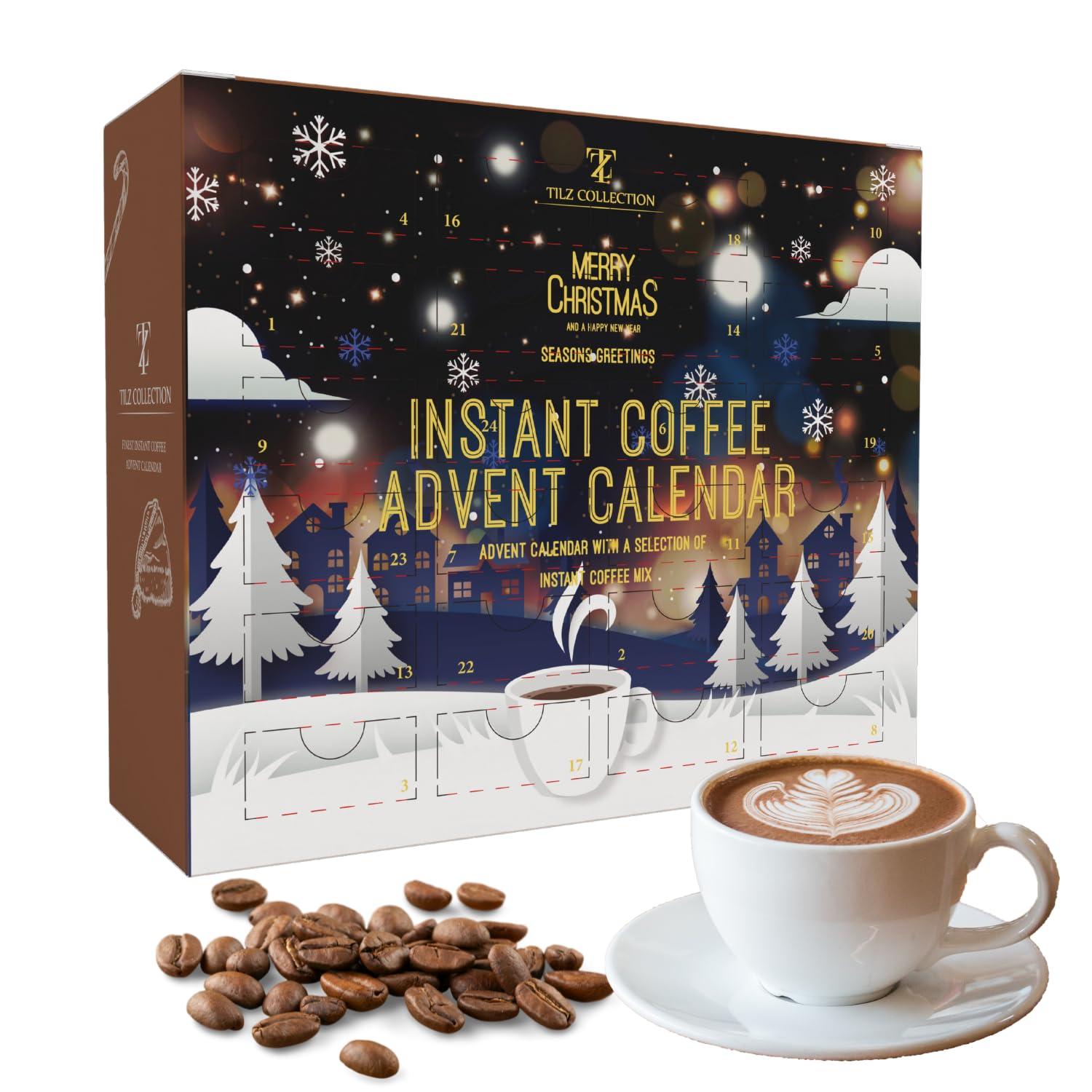 Tilz Coffee Advent Calendar 2024, Coffee Gifts For Women, Men, 24 Flavours Instant Coffee Packets Single Serve, Food Advent Christmas Coffee Gifts For Coffee Lovers, Coffee Gift Sets For Women Men