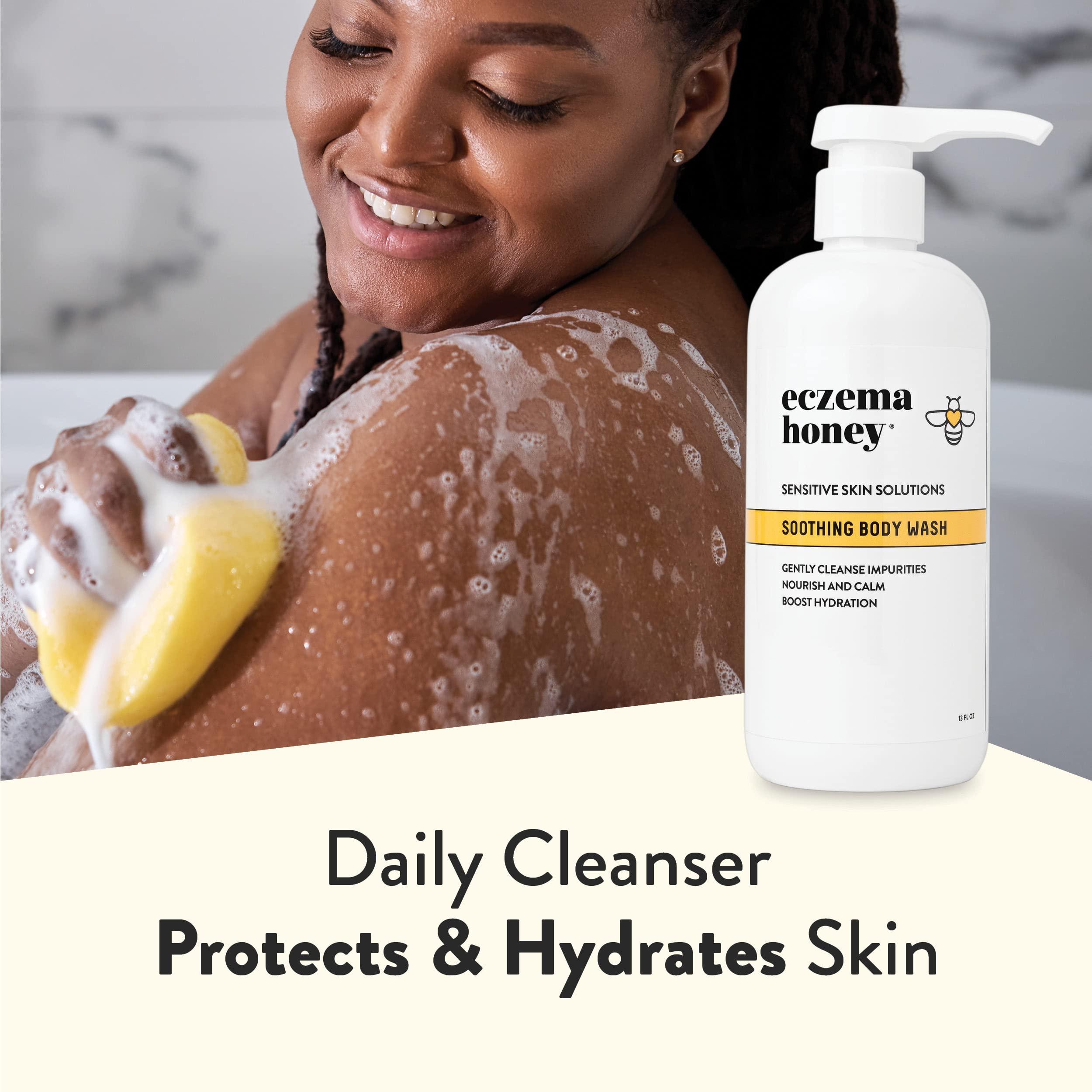 ECZEMA HONEY ECZEMA HONEY Soothing Body Wash - Daily Shower Gel & Eczema Treatment - Sensitive Skin Body Wash for Adults, Kids, & Babies - Body Cleanser for Eczema Relief (13 Oz)