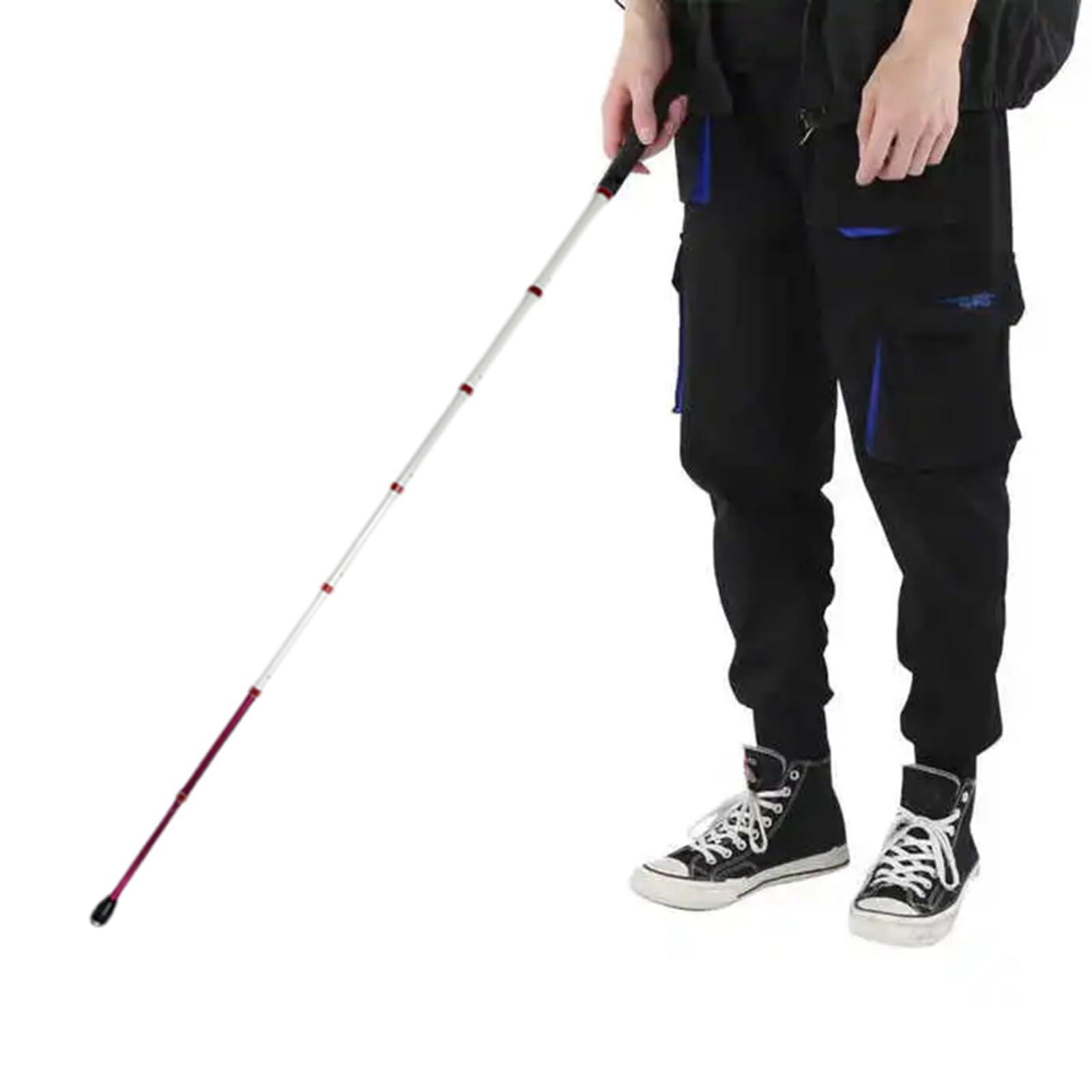 JDKMNE Walking Cane for The Visually Impaired and Blind, 8 Sections Blind Cane with Reflective(Figure 2), Titanium Alloy Telescopic Blind Walking Stick (139.5cm/55in)