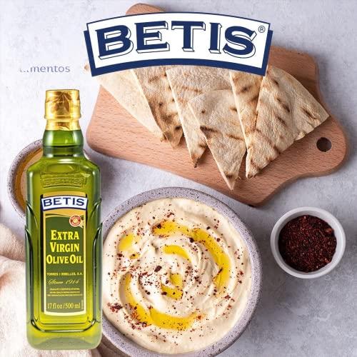 Betis Betis Refined Spanish Extra Virgin Olive Oil 17oz, Organic Aceite de Oliva Virgen, Fruity Flavor, Gluten Free, All Natural, Ideal for Frying, Drizzles, Sauteing and Salad Dressing (Pack of 1)