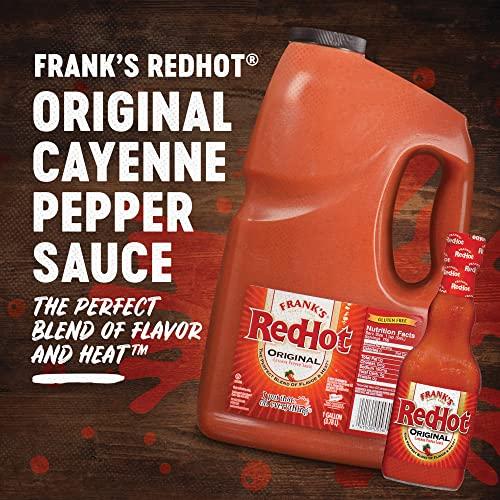 Frank's RedHot Frank's RedHot Original Cayenne Pepper Hot Sauce, 1 gal - One Gallon Bulk Container of Cayenne Pepper Hot Sauce to Add Flavorful Heat to Entrees, Sides, Snacks, and More