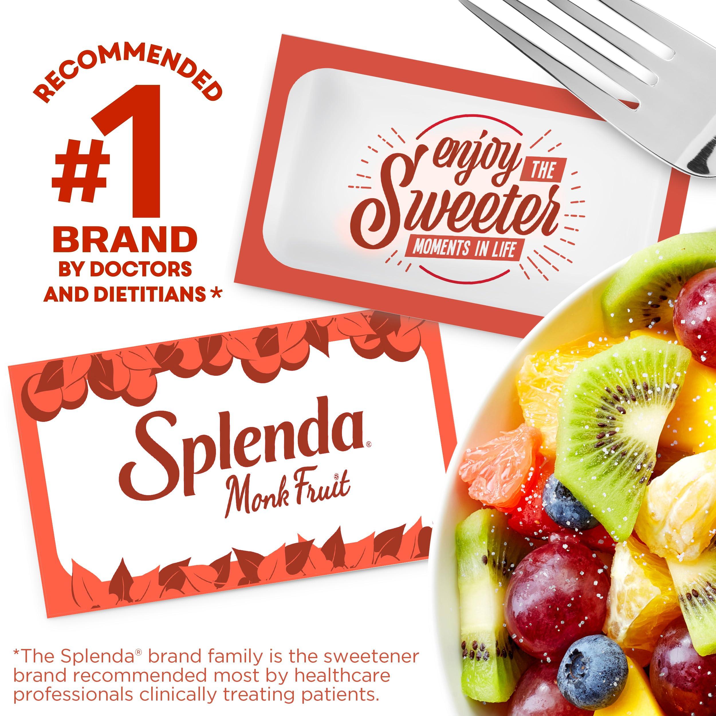 SPLENDA SPLENDA Monk Fruit Zero Calorie Plant Based Sweetener Substitute, Keto Sugar Alternative (80 Count) (Pack of 2)